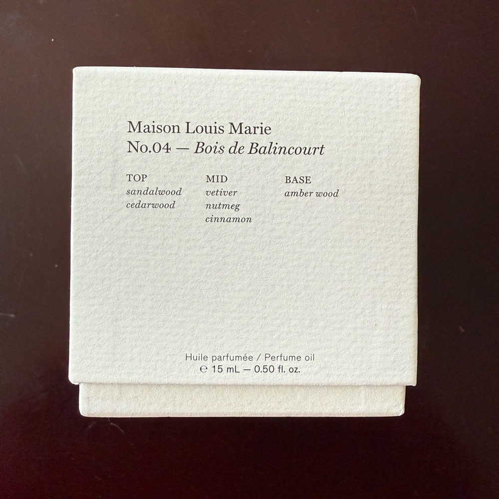 NIB Maison Louis Marie No. 4 Bois de Balincourt Perfume Oil